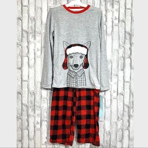 Cat & Jack Gray Red Husky & Buffalo Check Pajamas